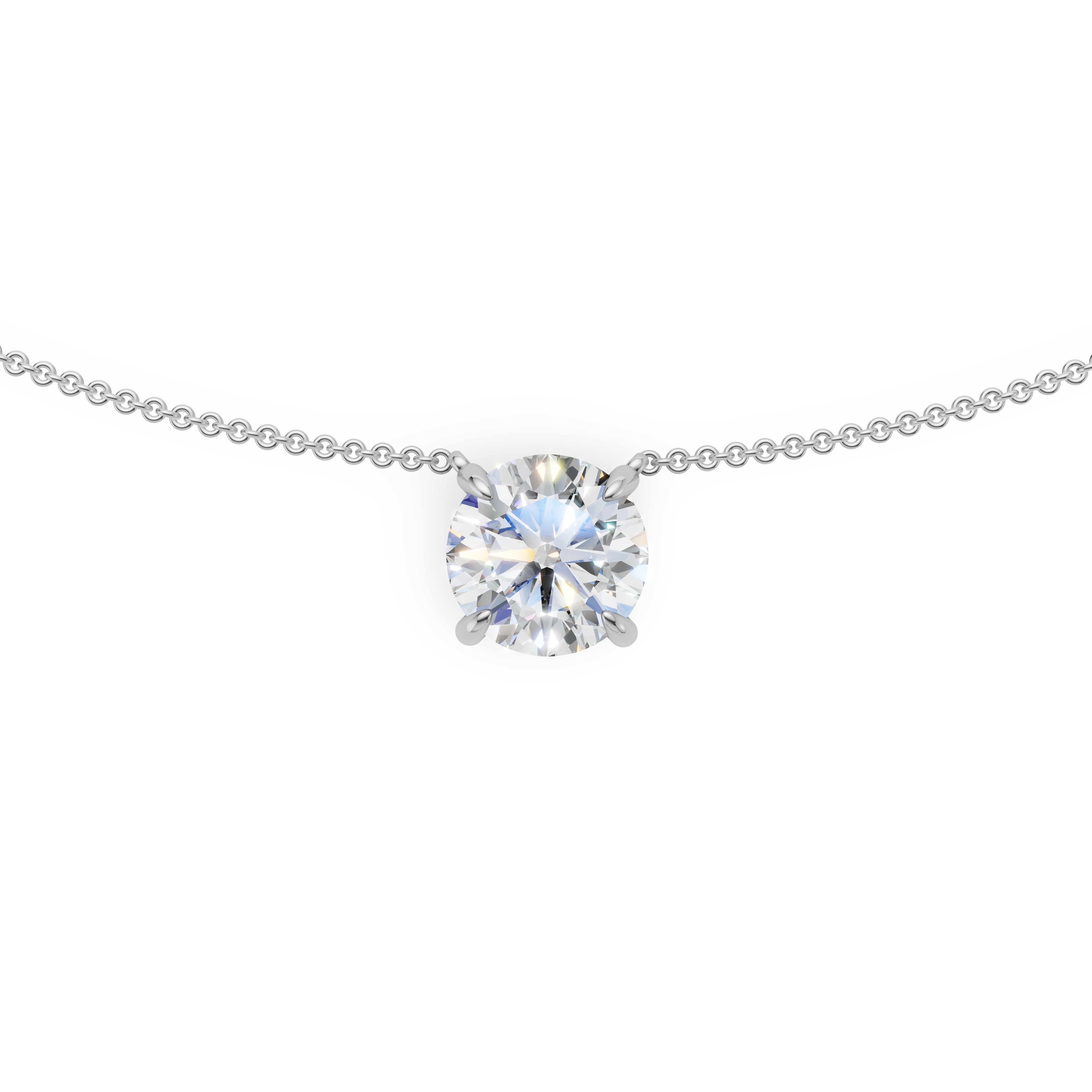 'Eros' Round Brilliant Cut Lab Diamond Pendant Necklace