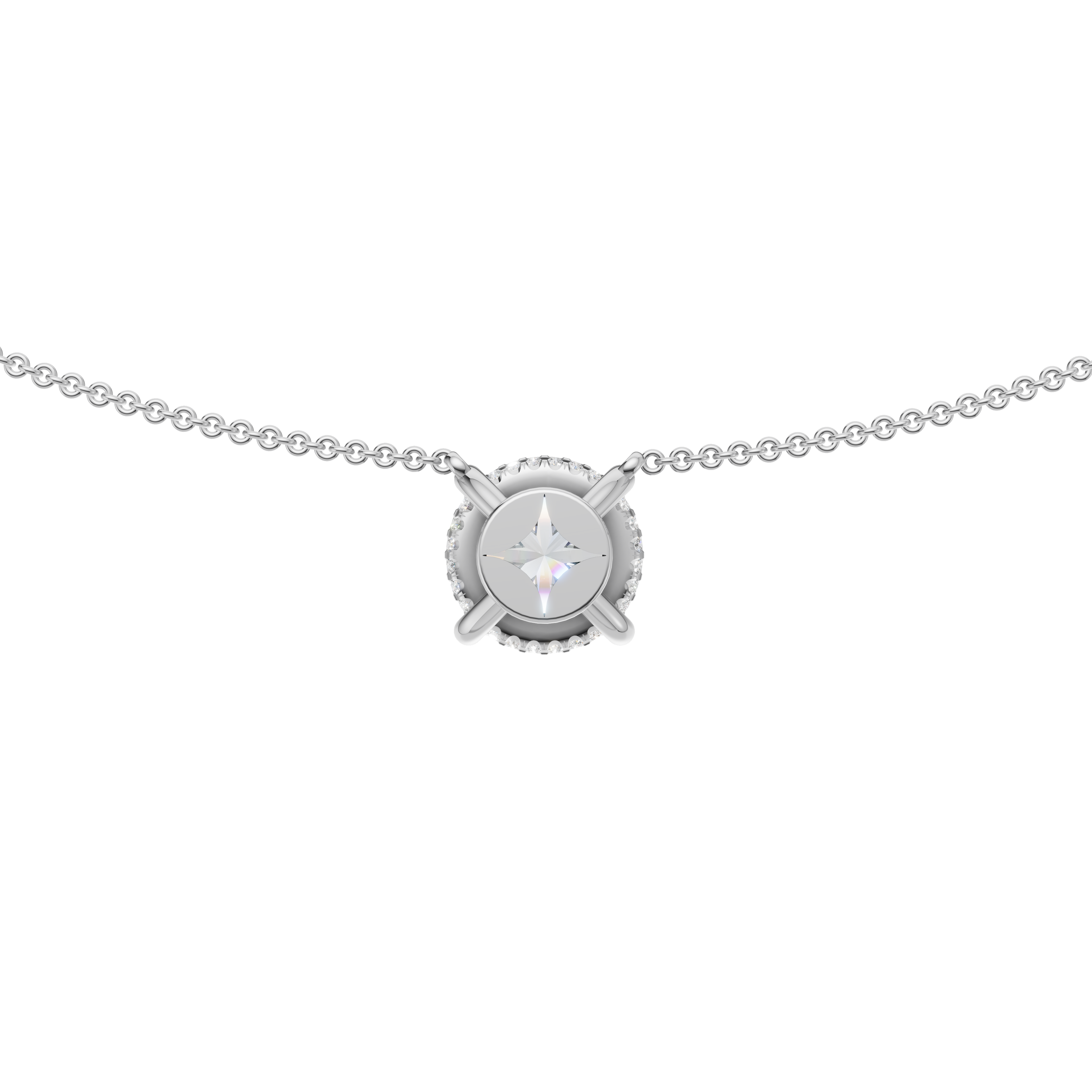 'Eros' Round Brilliant Cut Lab Diamond Pendant Necklace