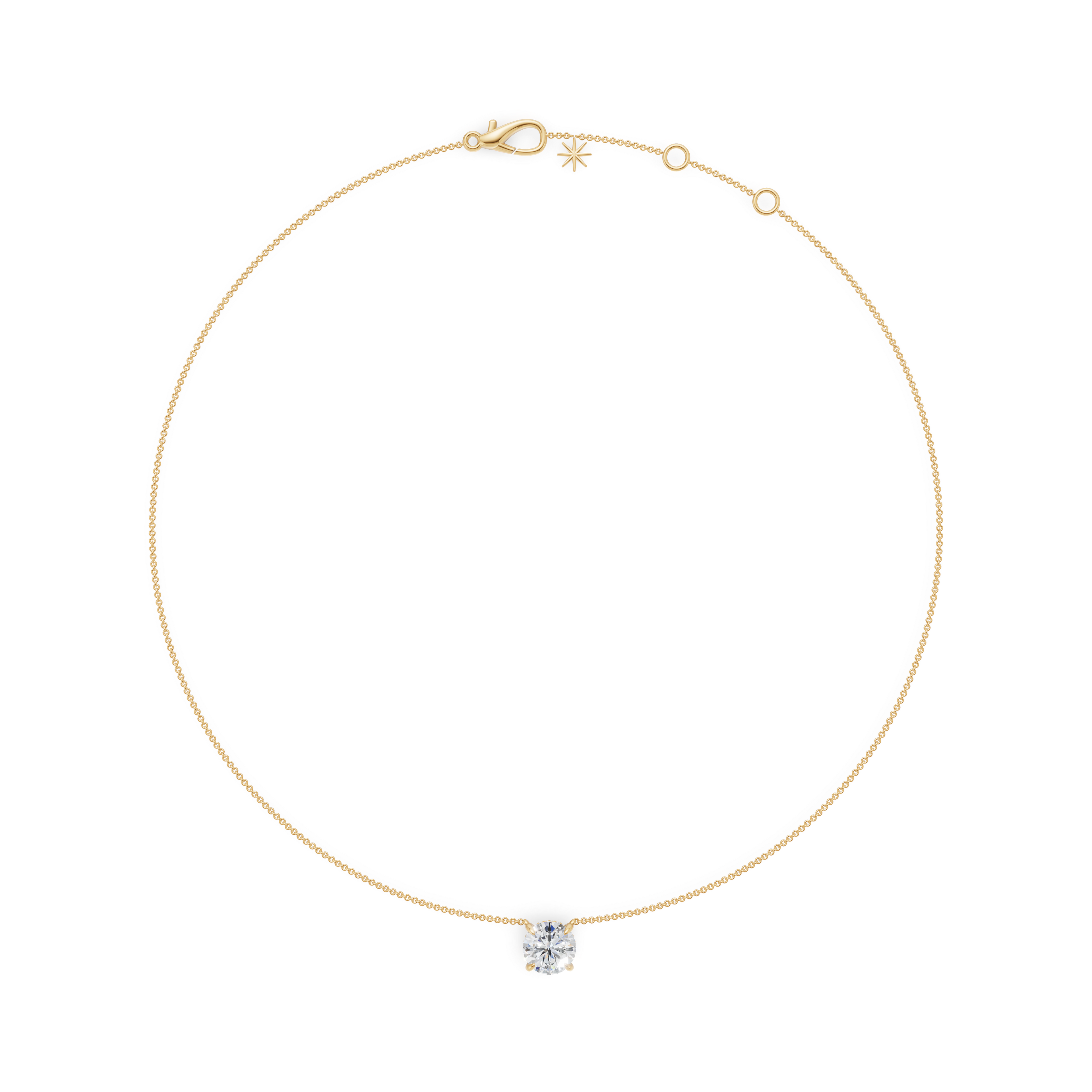 'Eros' Round Brilliant Cut Lab Diamond Pendant Necklace