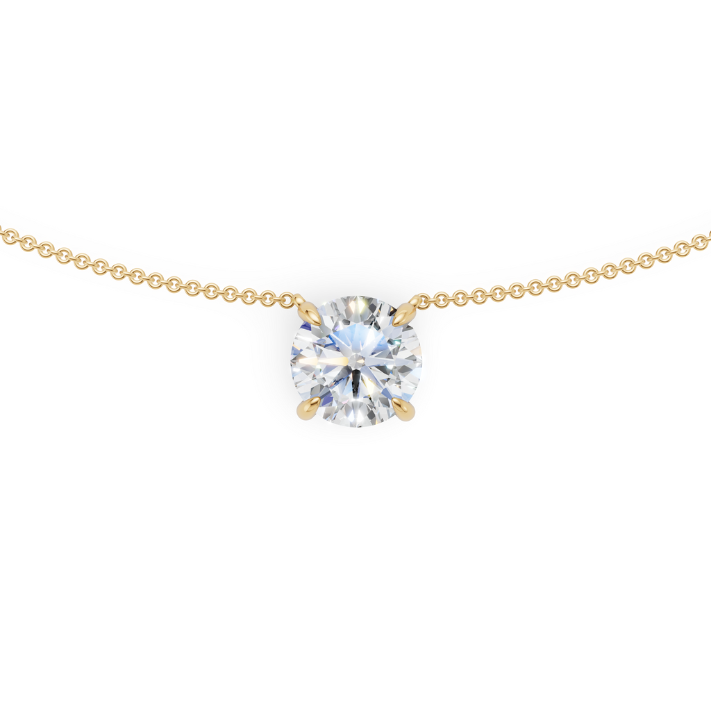'Eros' Round Brilliant Cut Lab Diamond Pendant Necklace
