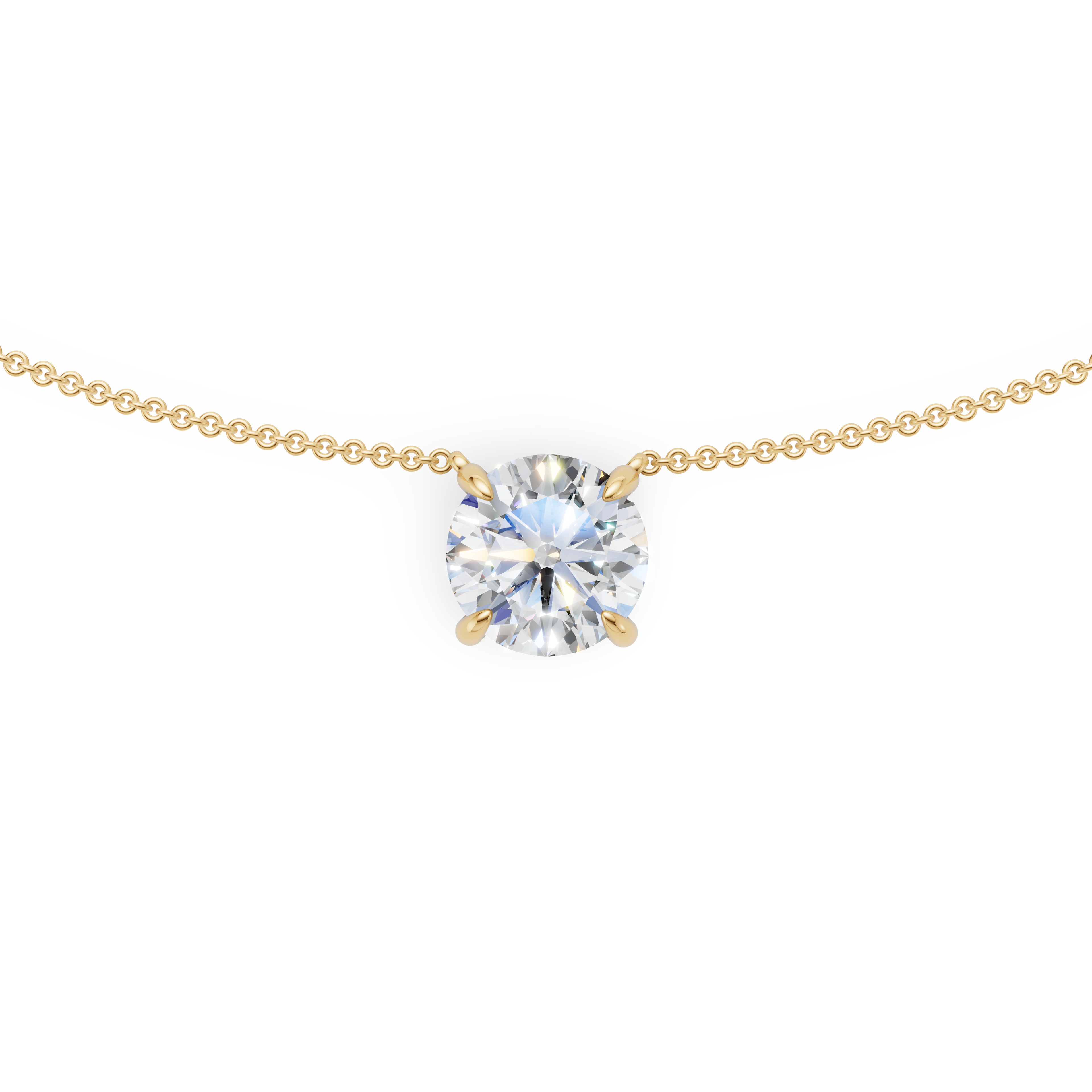 'Eros' Round Brilliant Cut Lab Diamond Pendant Necklace