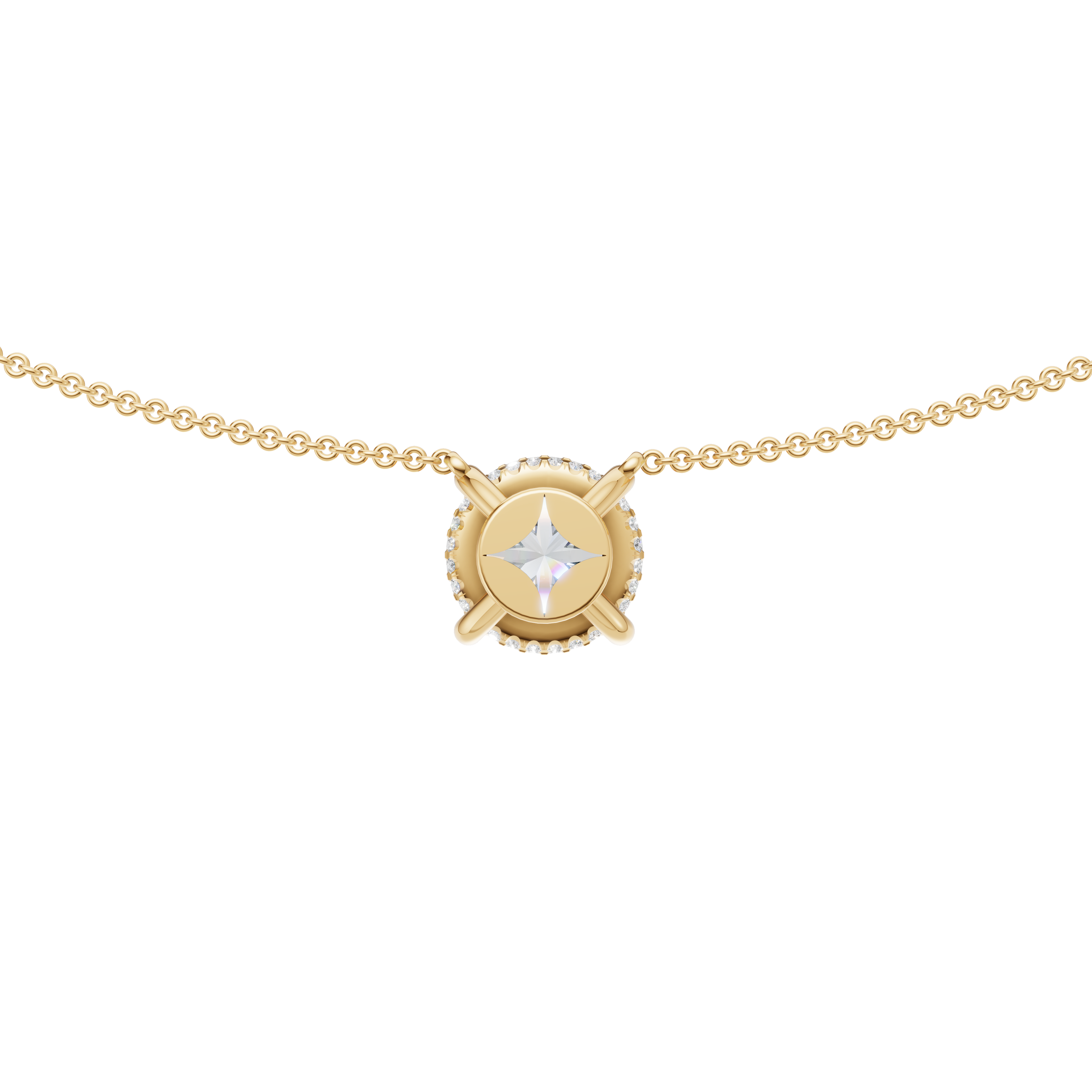 'Eros' Round Brilliant Cut Lab Diamond Pendant Necklace