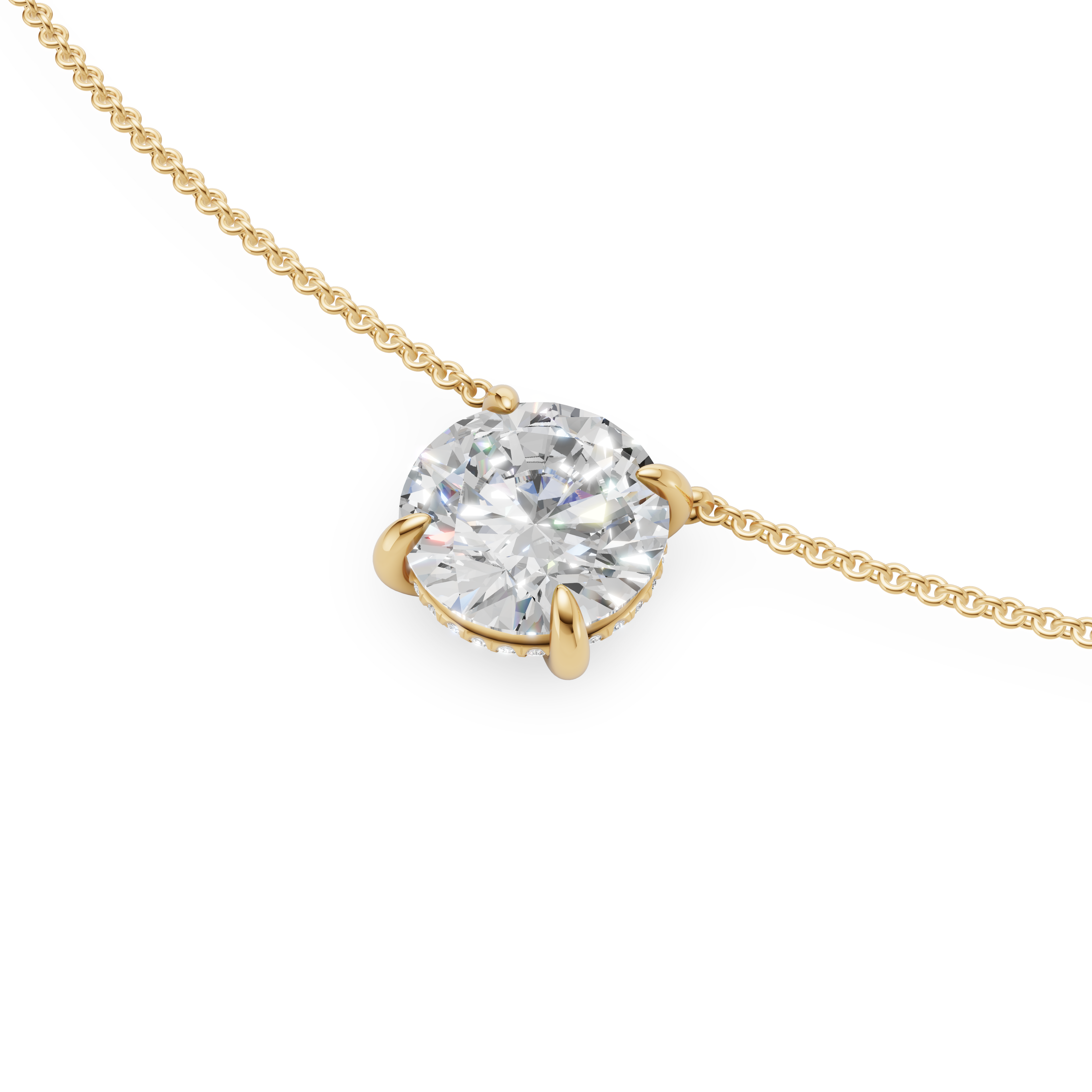 'Eros' Round Brilliant Cut Lab Diamond Pendant Necklace
