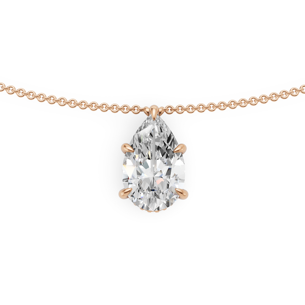 'Eros' Pear Shape Lab Diamond Pendant Necklace