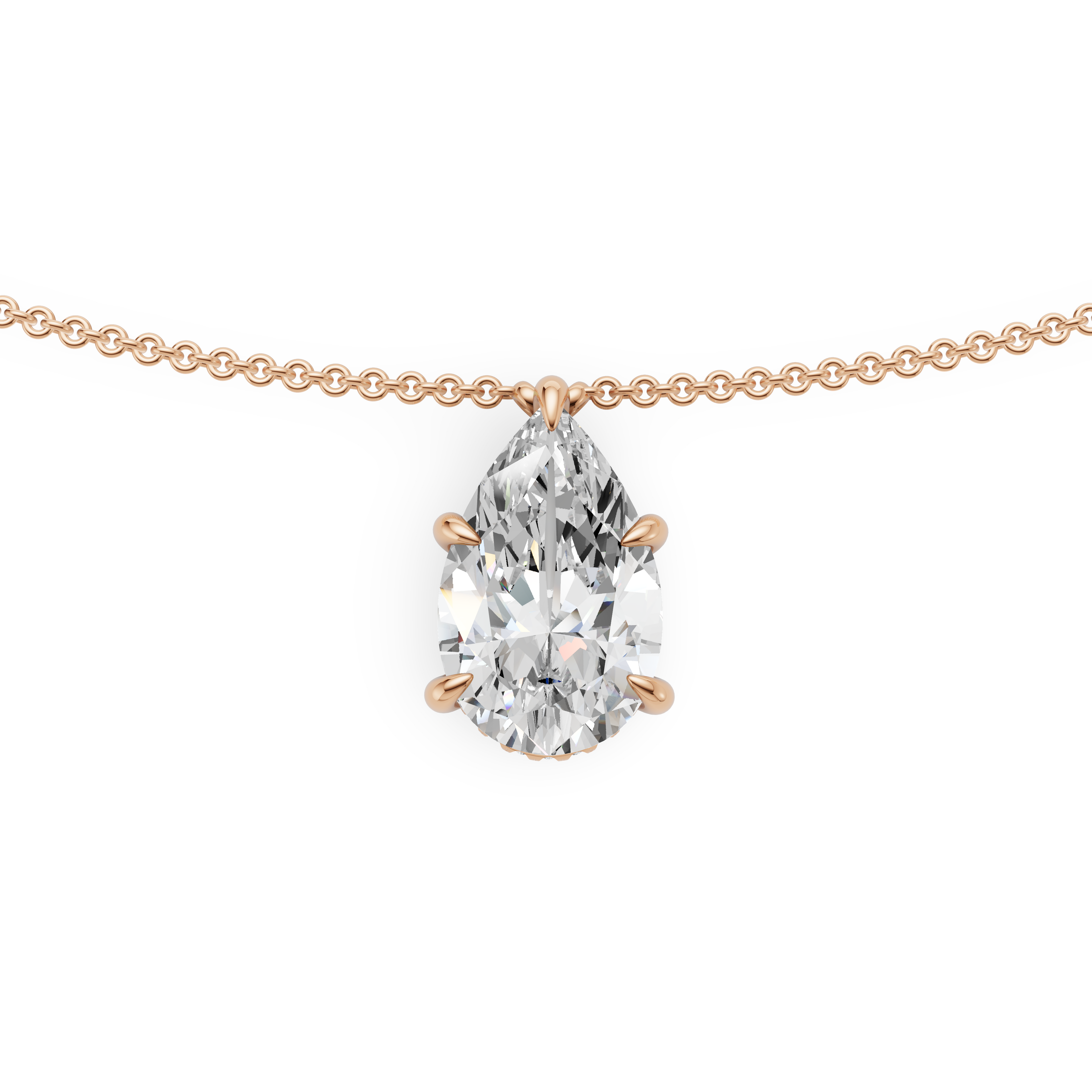 'Eros' Pear Shape Lab Diamond Pendant Necklace