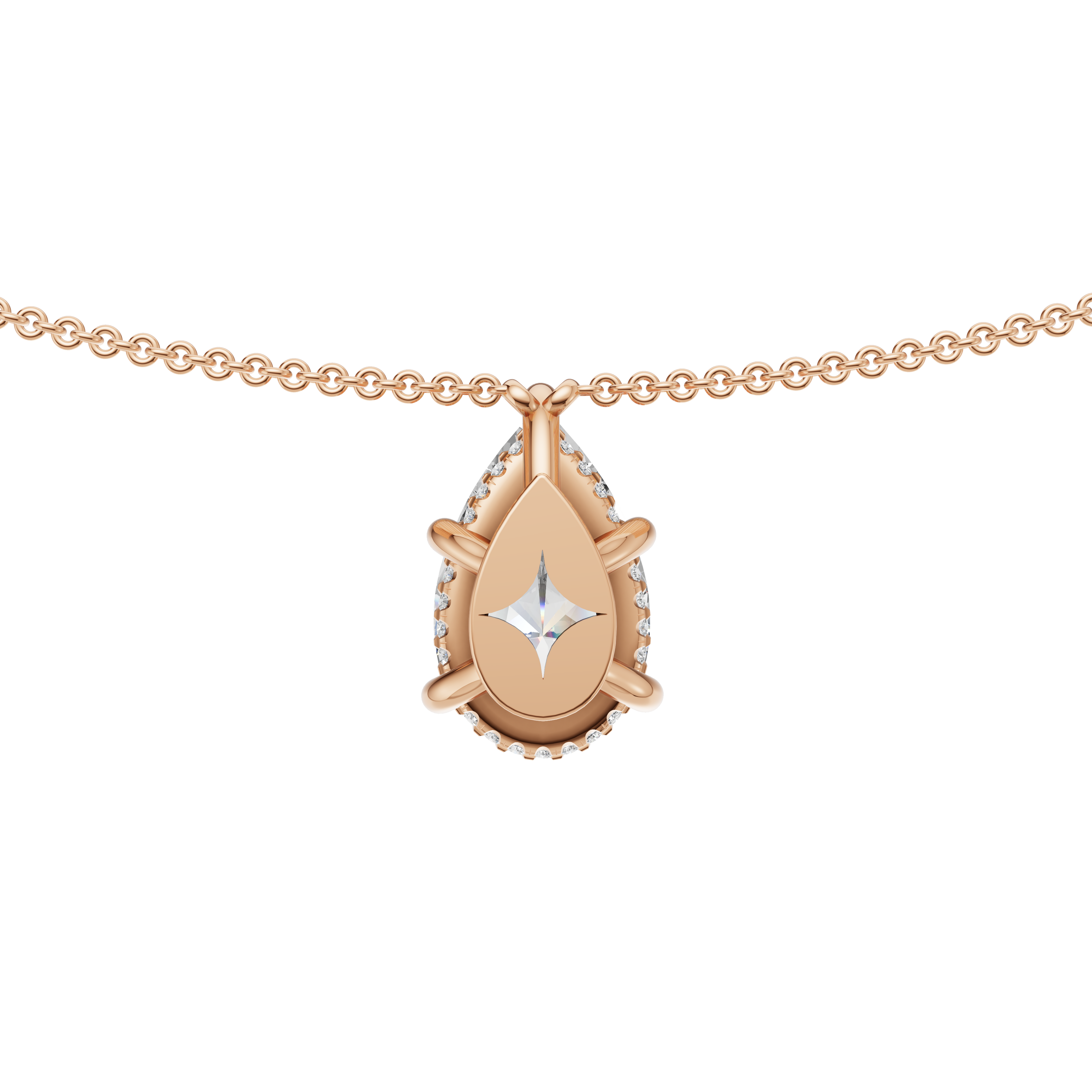 'Eros' Pear Shape Lab Diamond Pendant Necklace