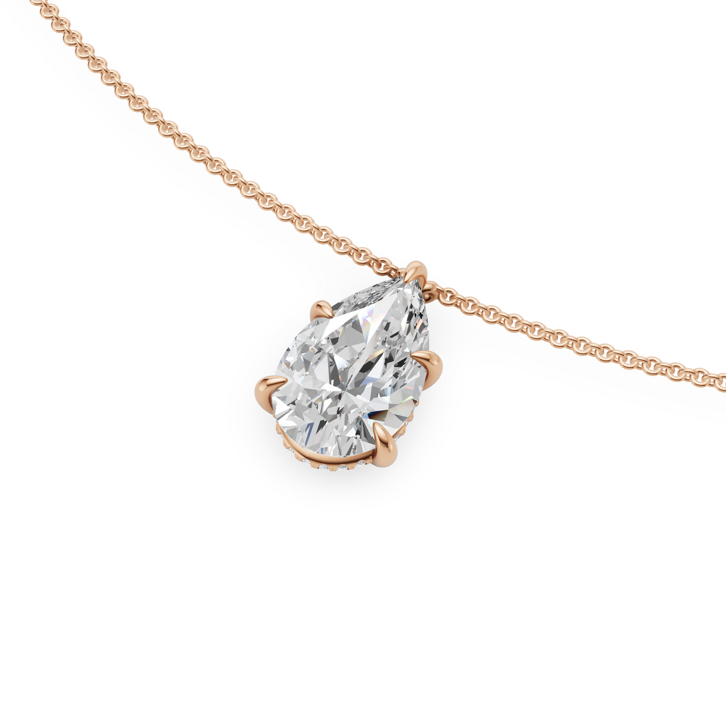 'Eros' Pear Shape Lab Diamond Pendant Necklace