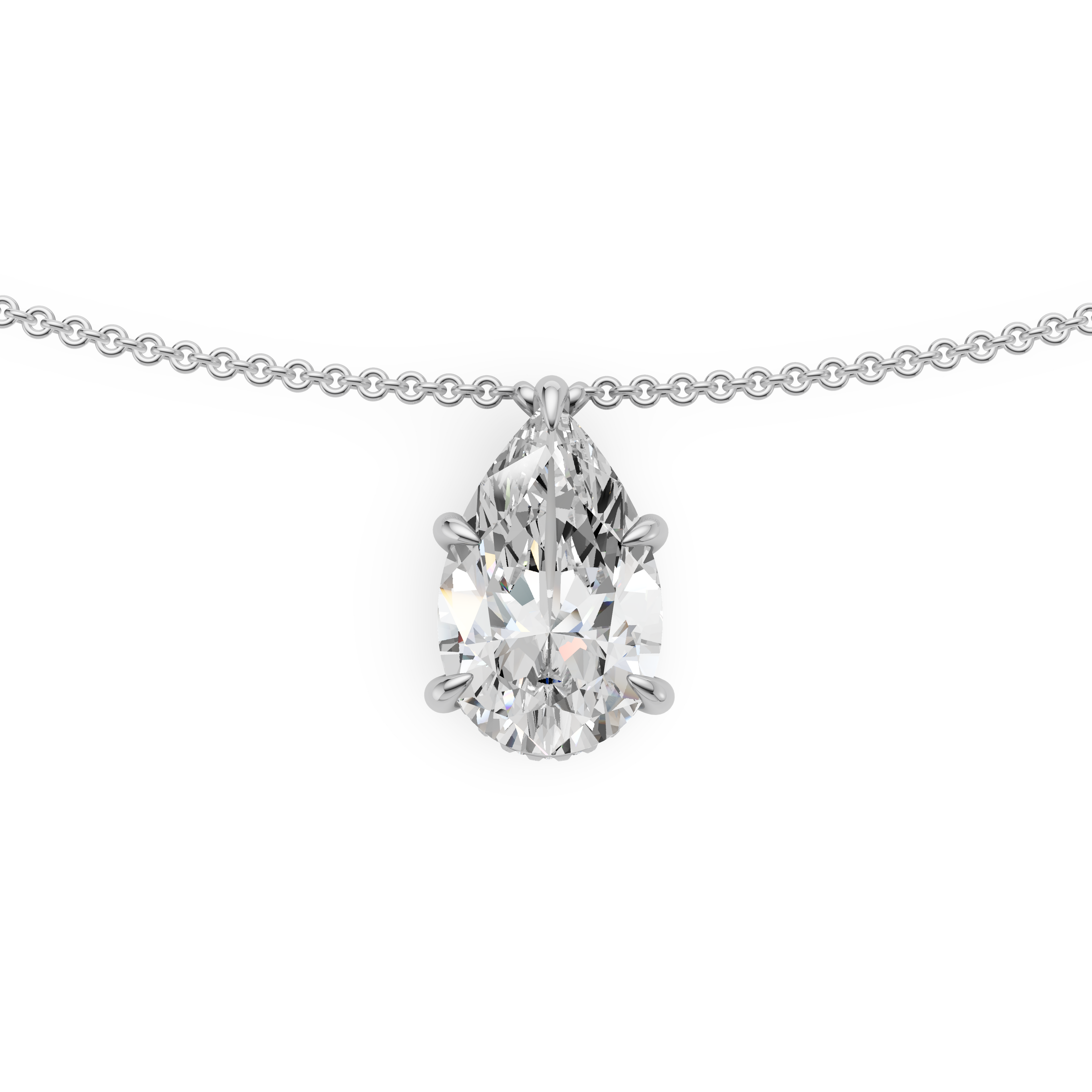 'Eros' Pear Shape Lab Diamond Pendant Necklace