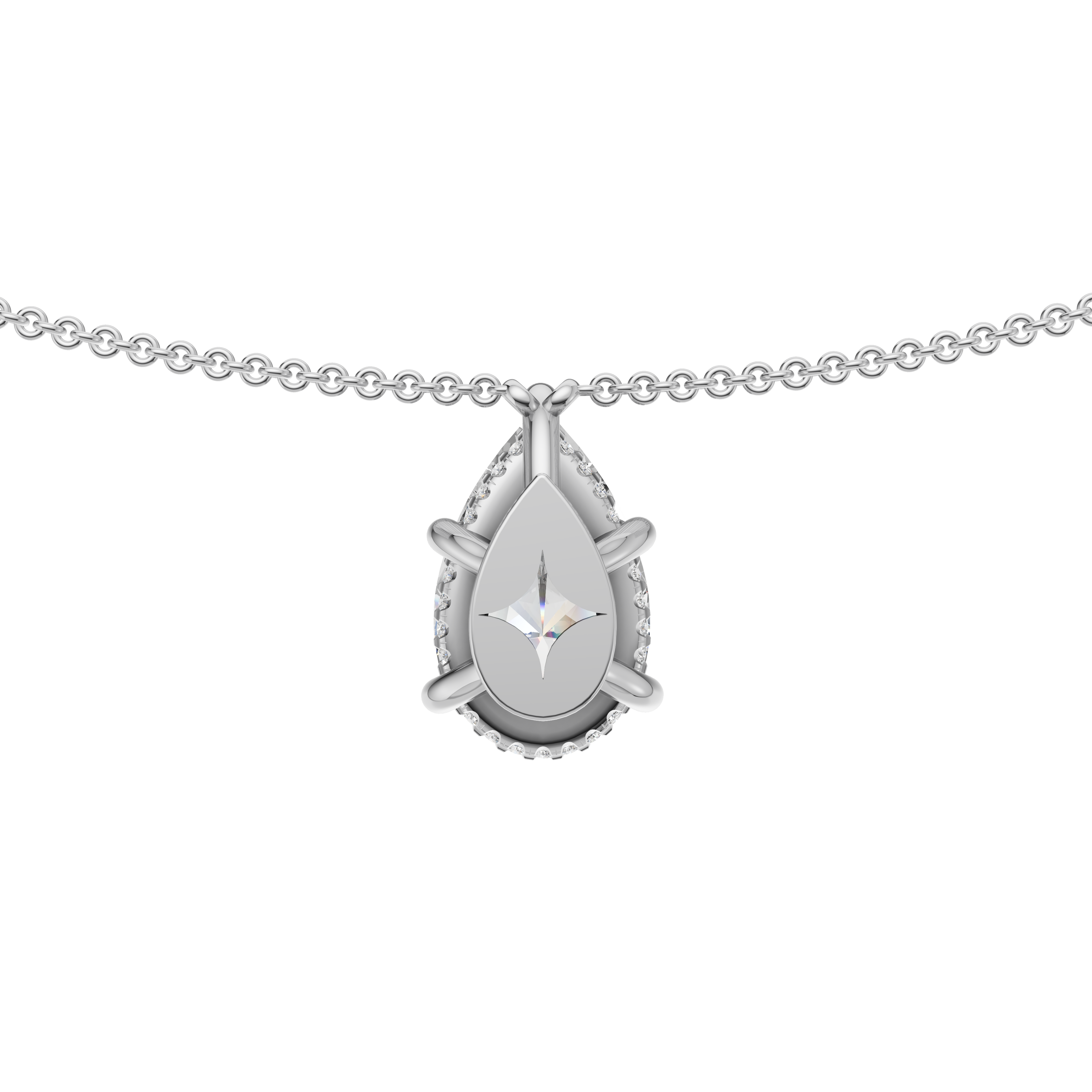 'Eros' Pear Shape Lab Diamond Pendant Necklace