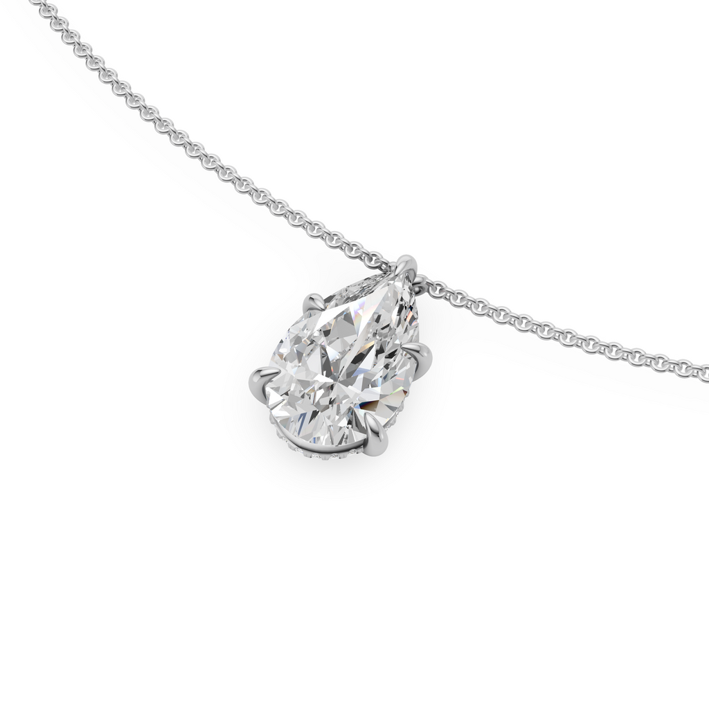 'Eros' Pear Shape Lab Diamond Pendant Necklace