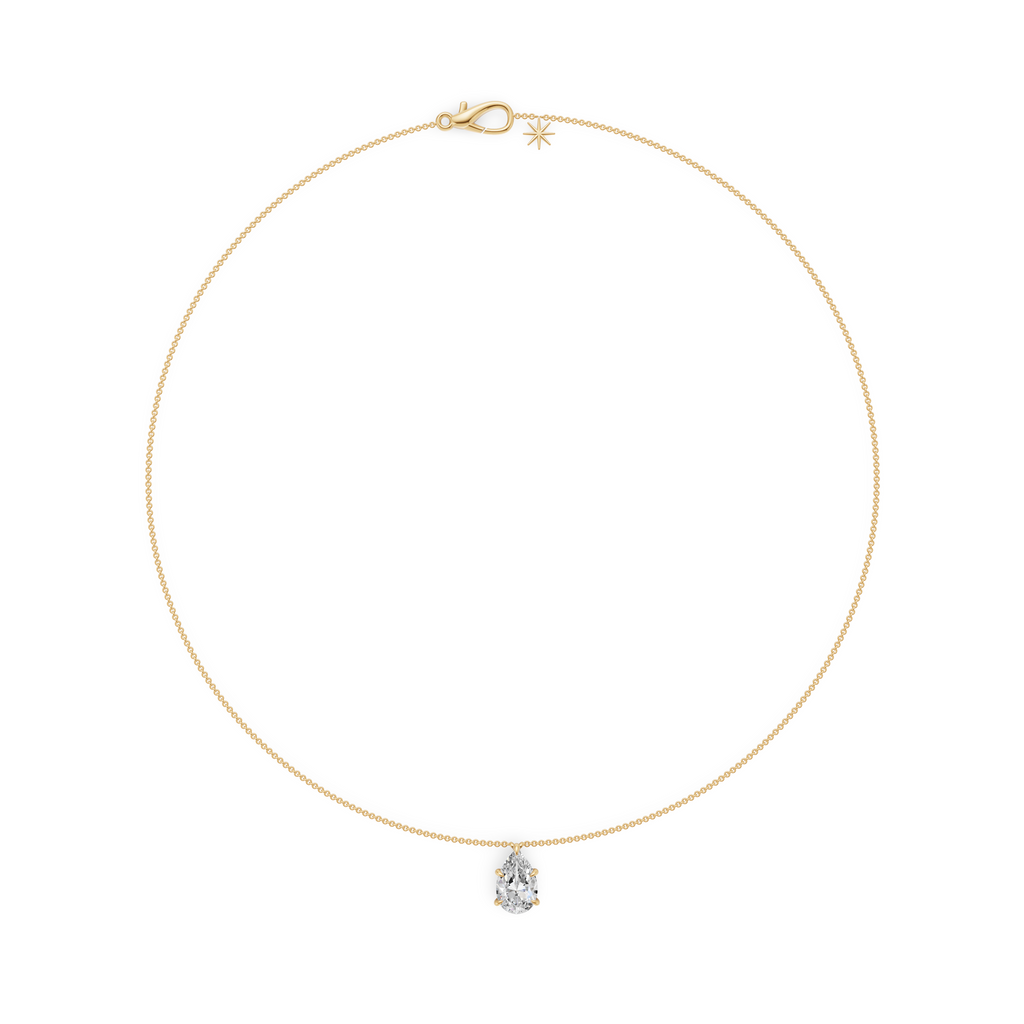 'Eros' Pear Shape Lab Diamond Pendant Necklace