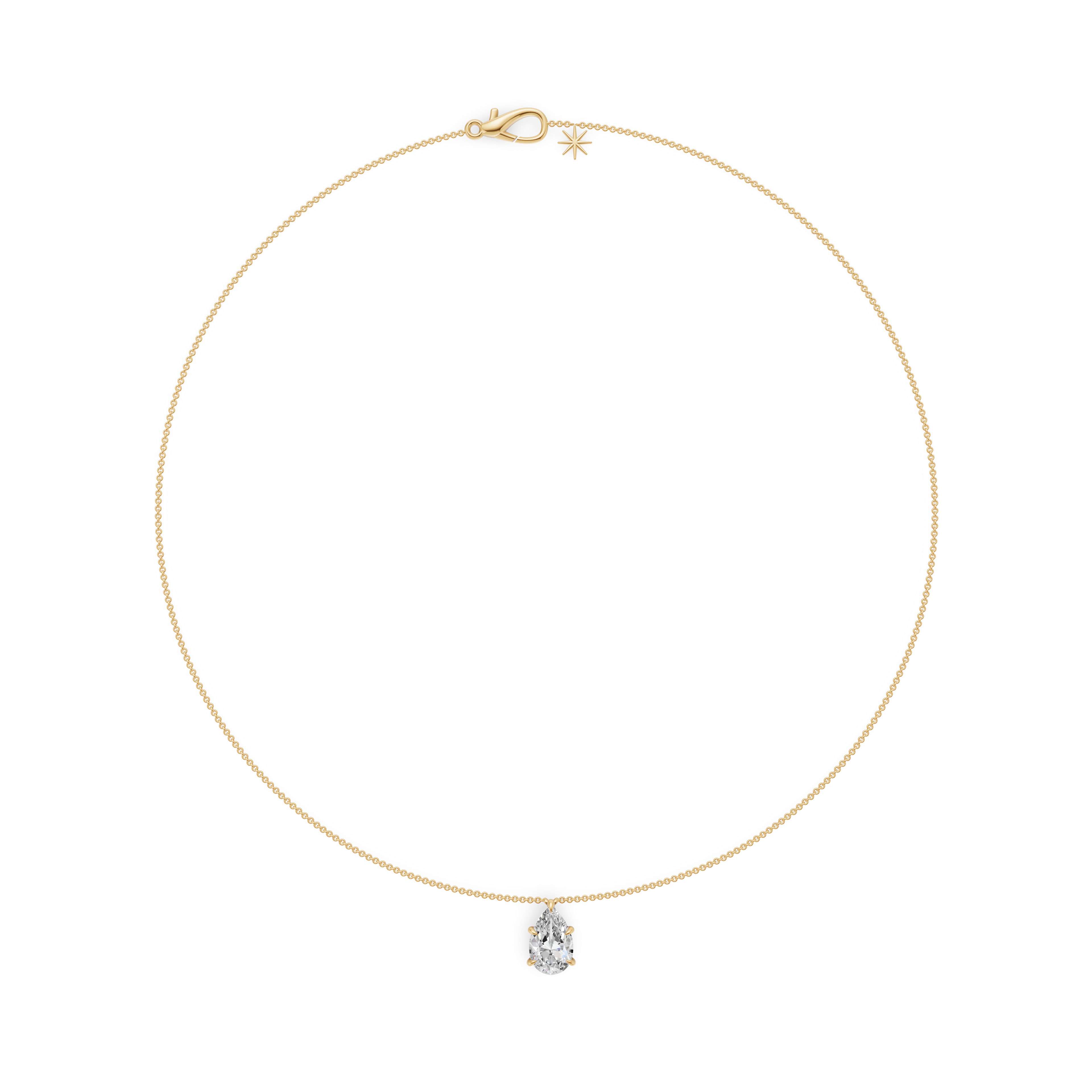 'Eros' Pear Shape Lab Diamond Pendant Necklace