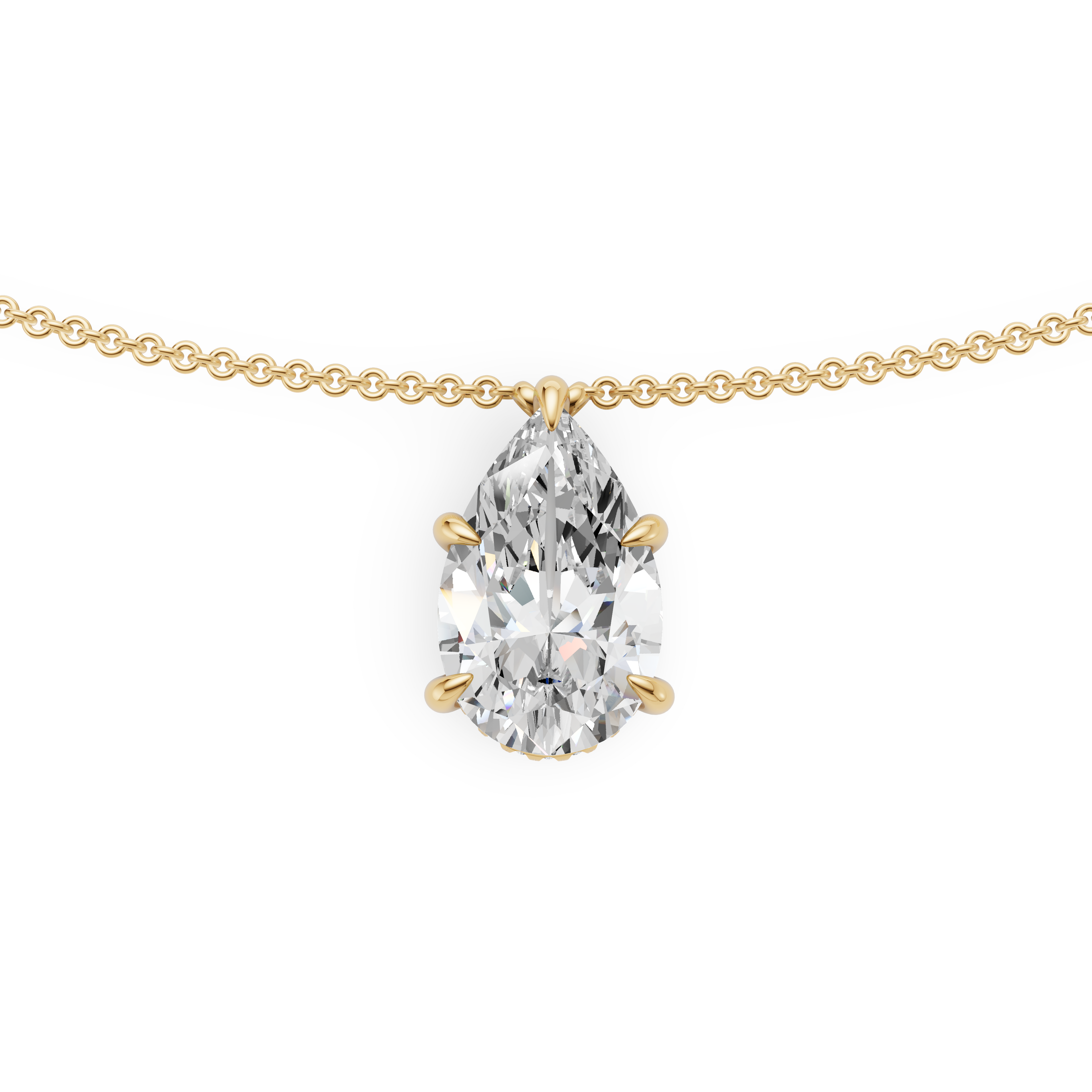 'Eros' Pear Shape Lab Diamond Pendant Necklace