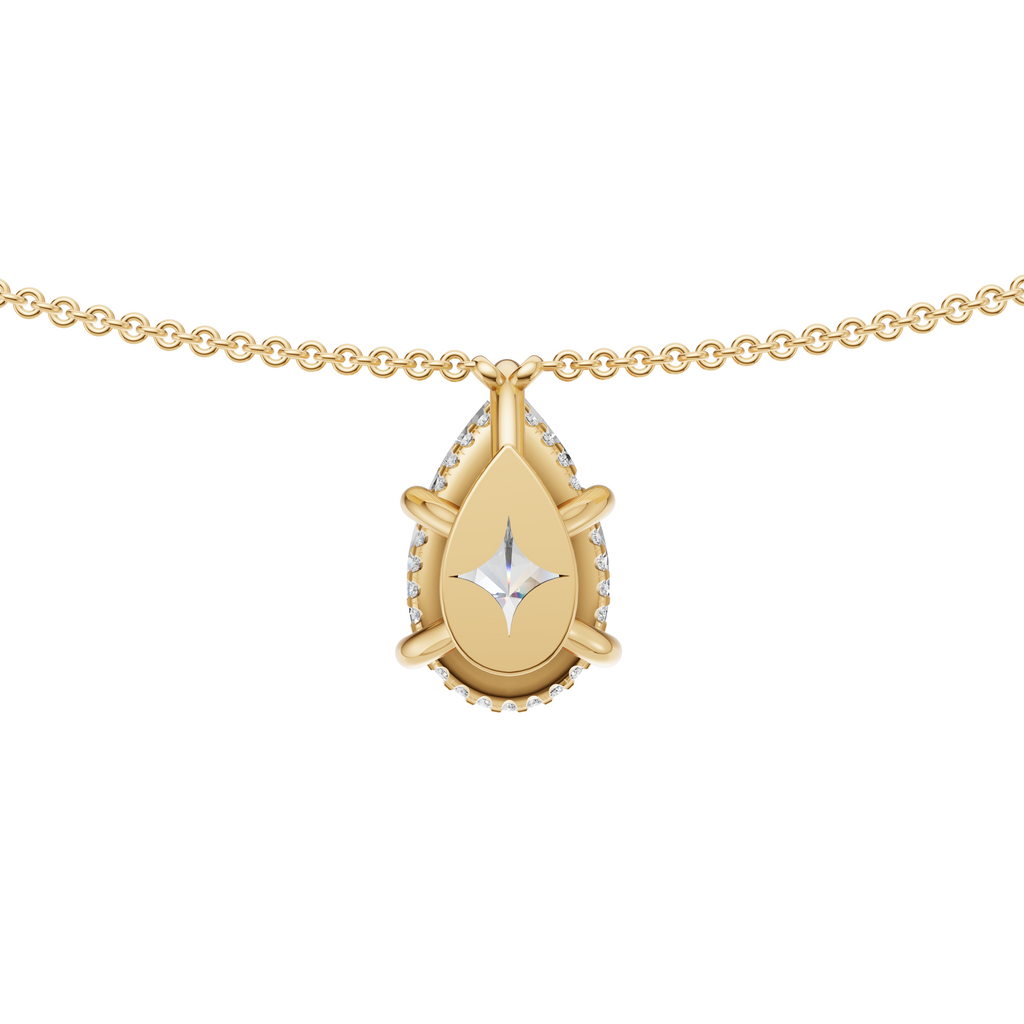 'Eros' Pear Shape Lab Diamond Pendant Necklace
