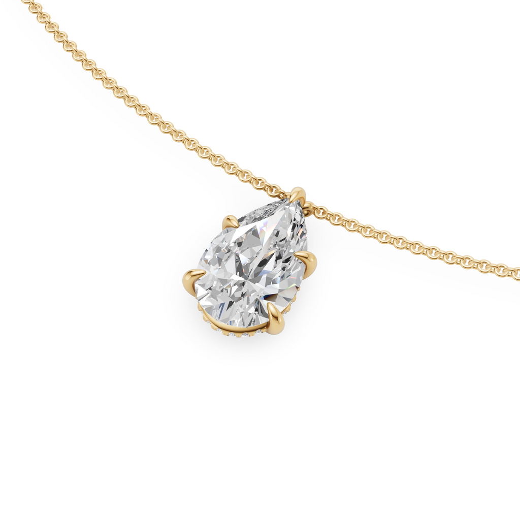 'Eros' Pear Shape Lab Diamond Pendant Necklace