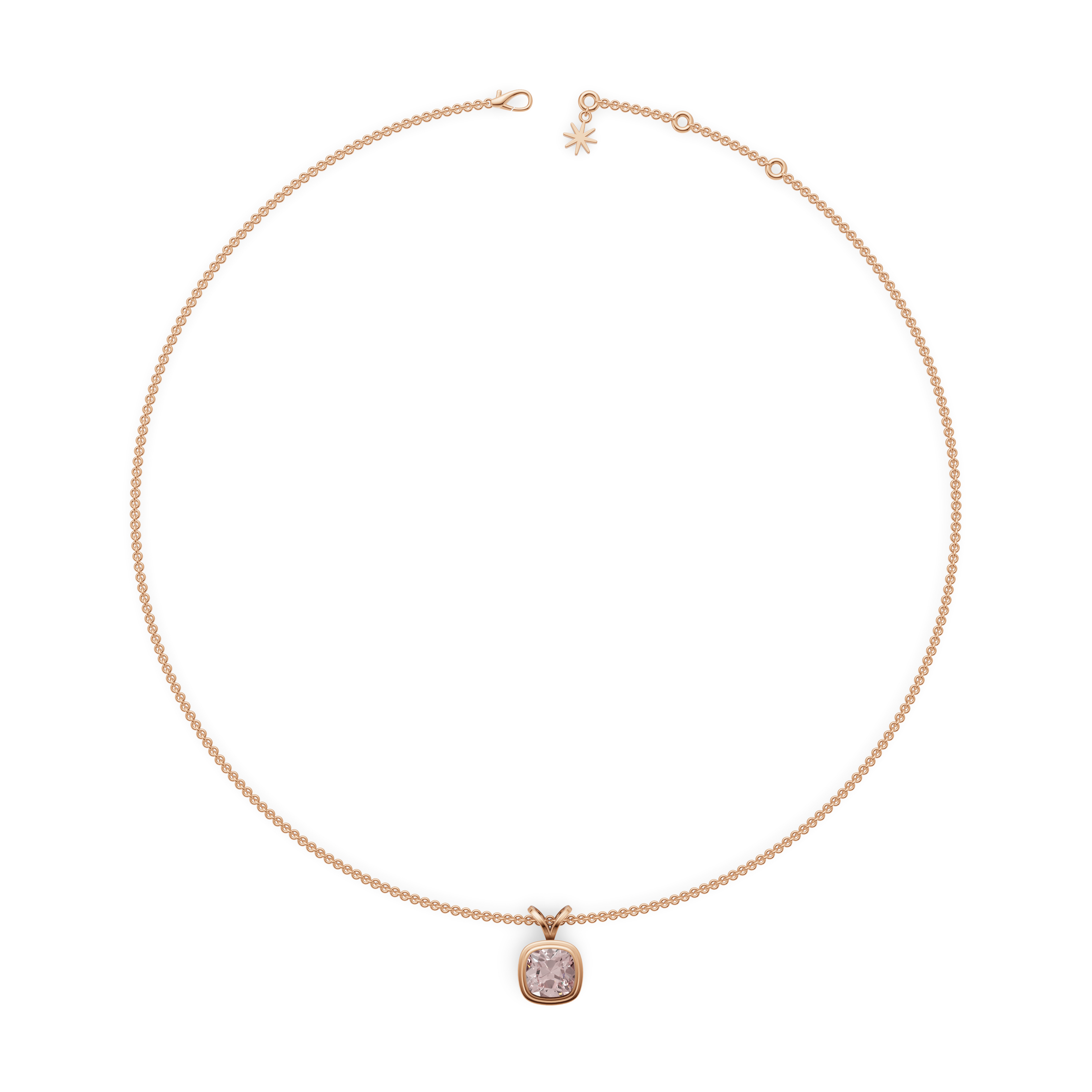 'Emilia' 2.60 Carats Fancy Intense Pink, Cushion Cut Lab Diamond Bezel-set Pendant Necklace