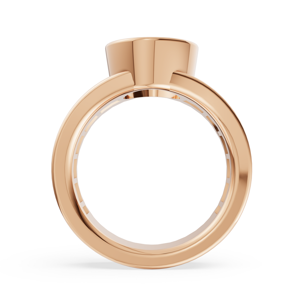 'Jodie' 3 Carat Oval & Baguette Cut Lab Diamond Bezel-set Ring