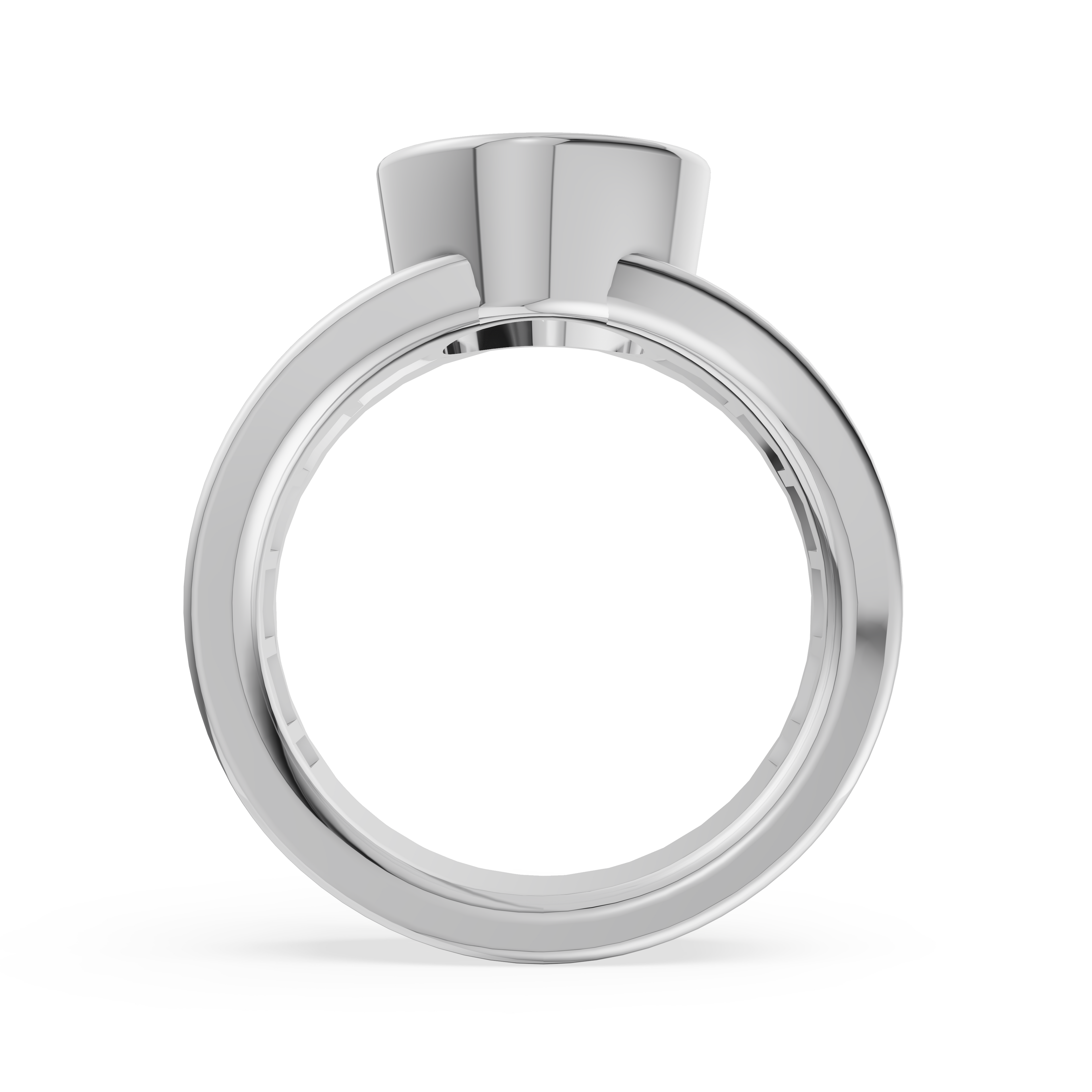 'Jodie' 3 Carat Oval & Baguette Cut Lab Diamond Bezel-set Ring