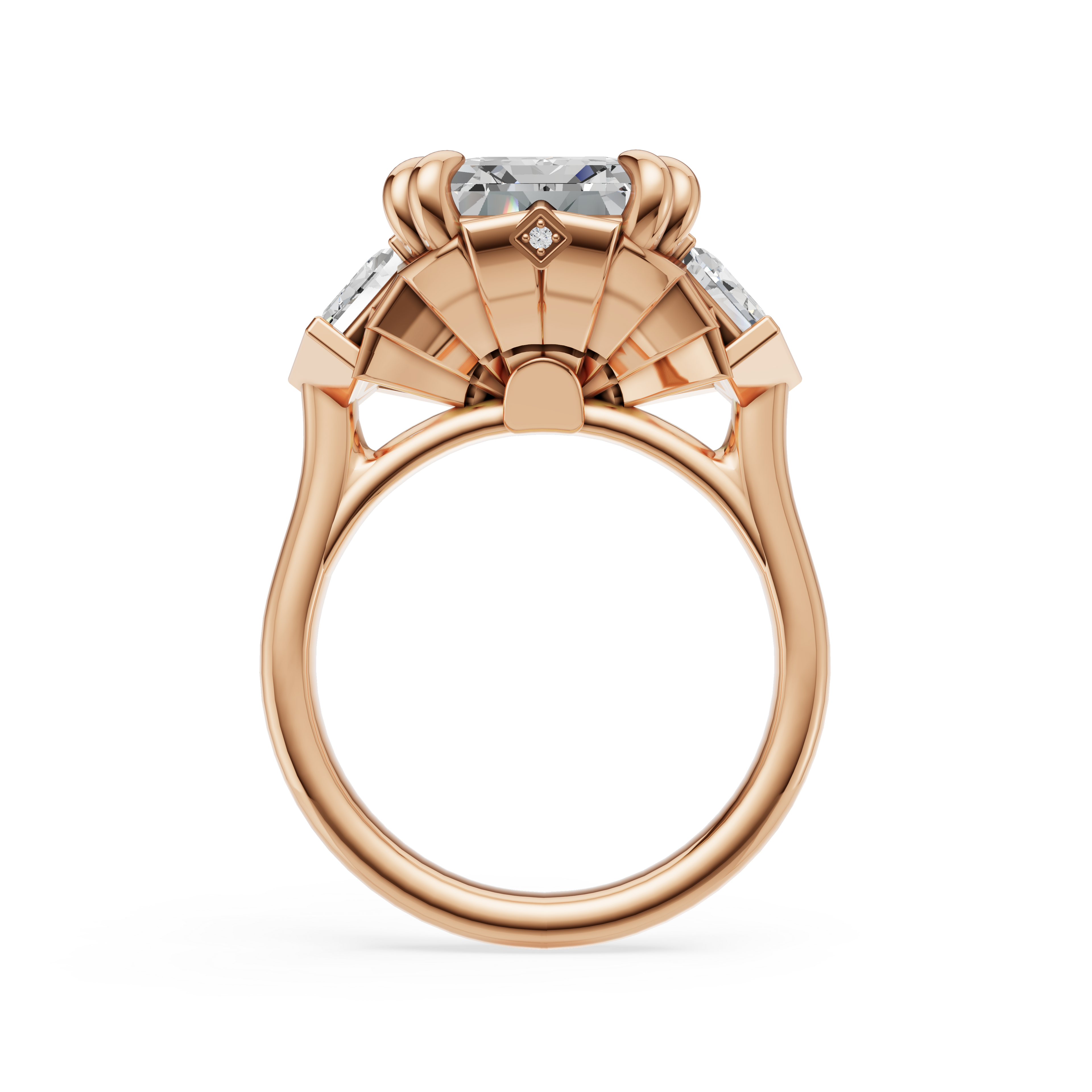 'Hayley' 6 Carat Emerald & Cadillac Cut Lab Diamond Ring