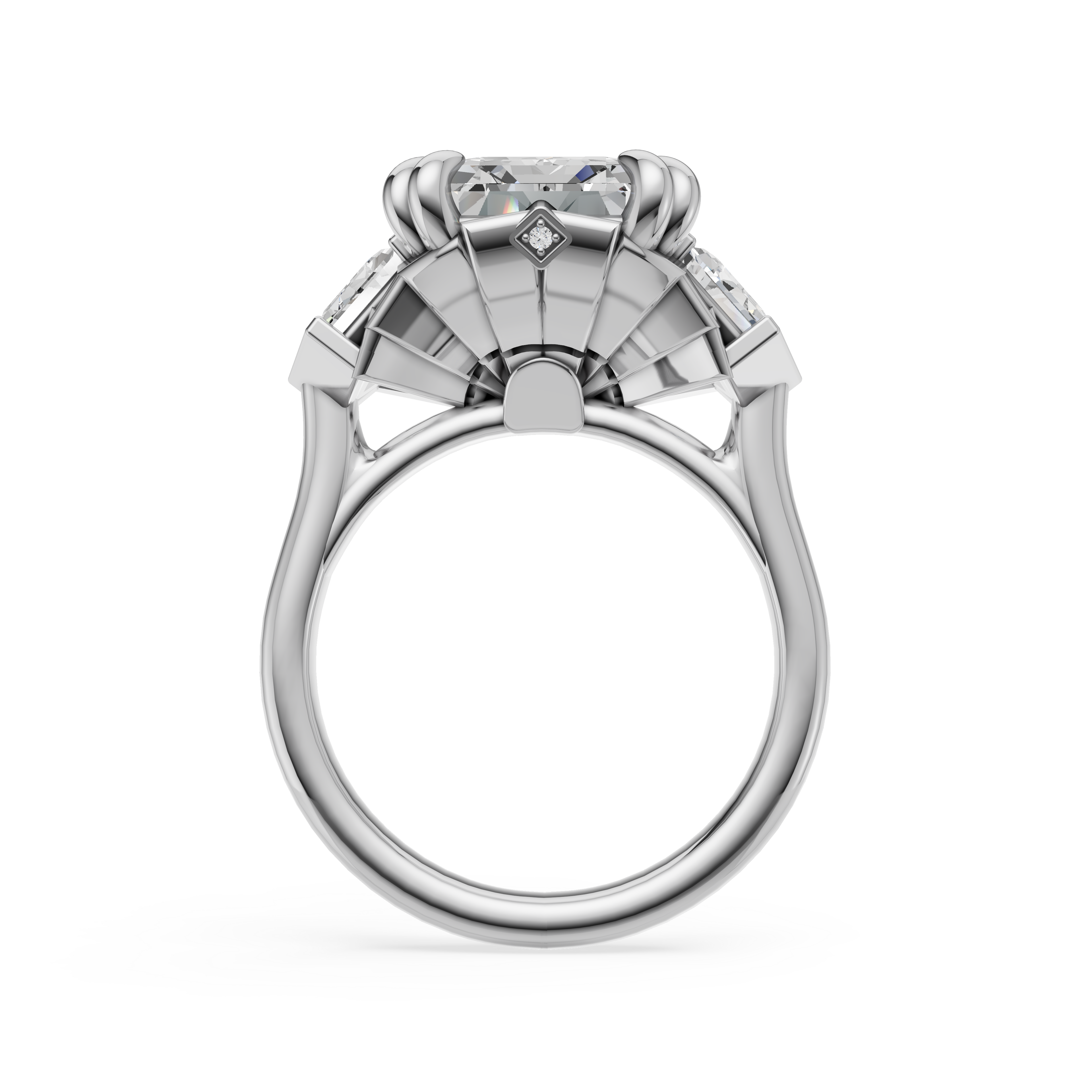 'Hayley' 6 Carat Emerald & Cadillac Cut Lab Diamond Ring