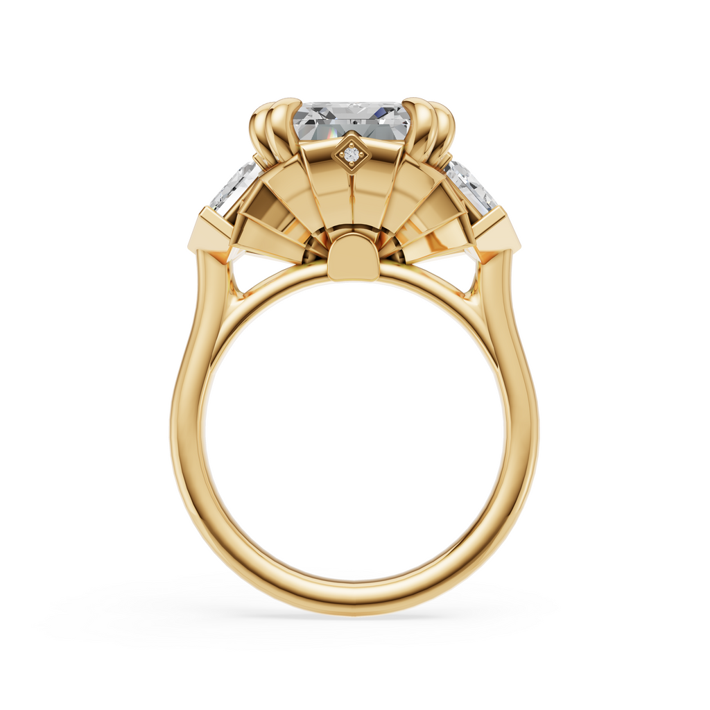 'Hayley' 6 Carat Emerald & Cadillac Cut Lab Diamond Ring