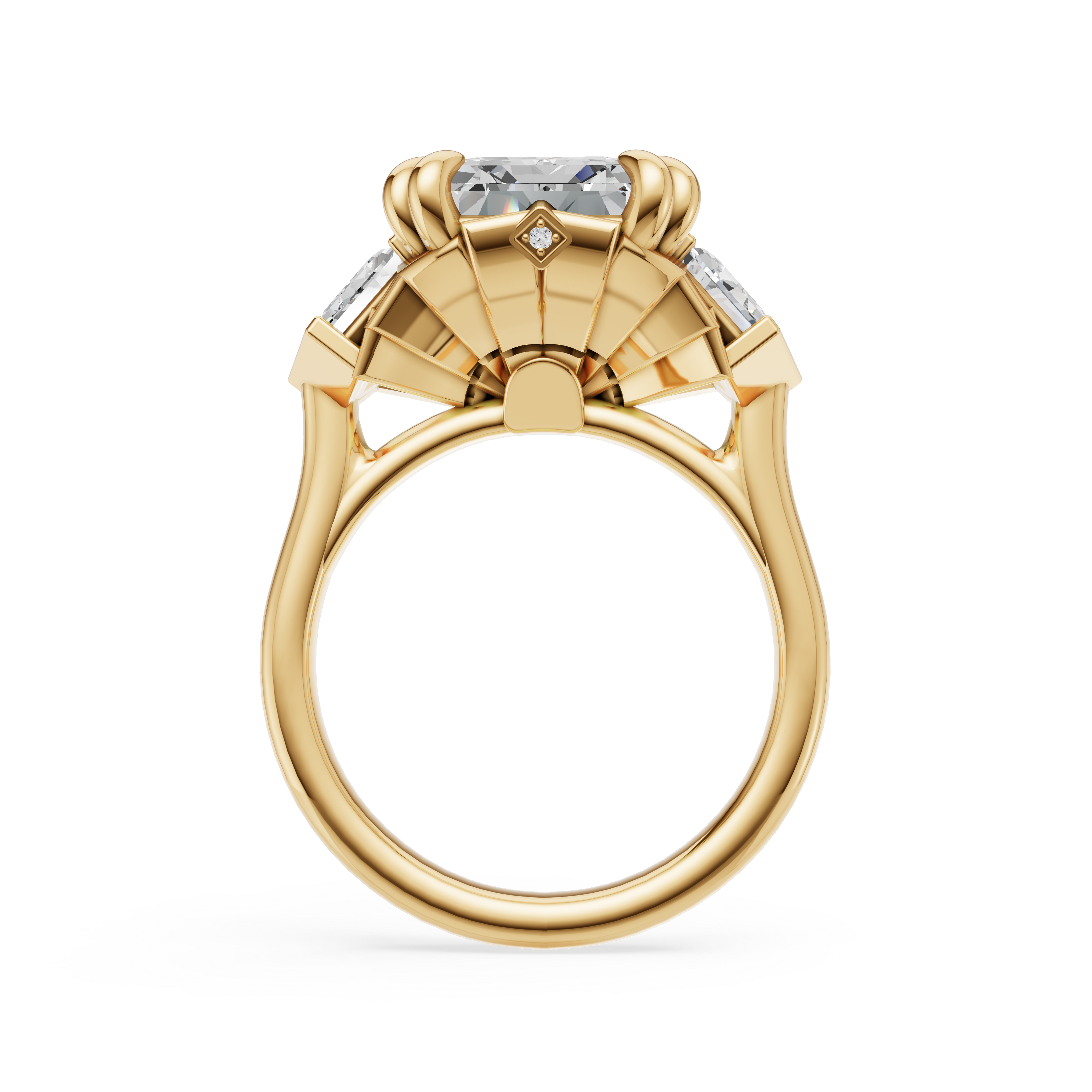 'Hayley' 6 Carat Emerald & Cadillac Cut Lab Diamond Ring