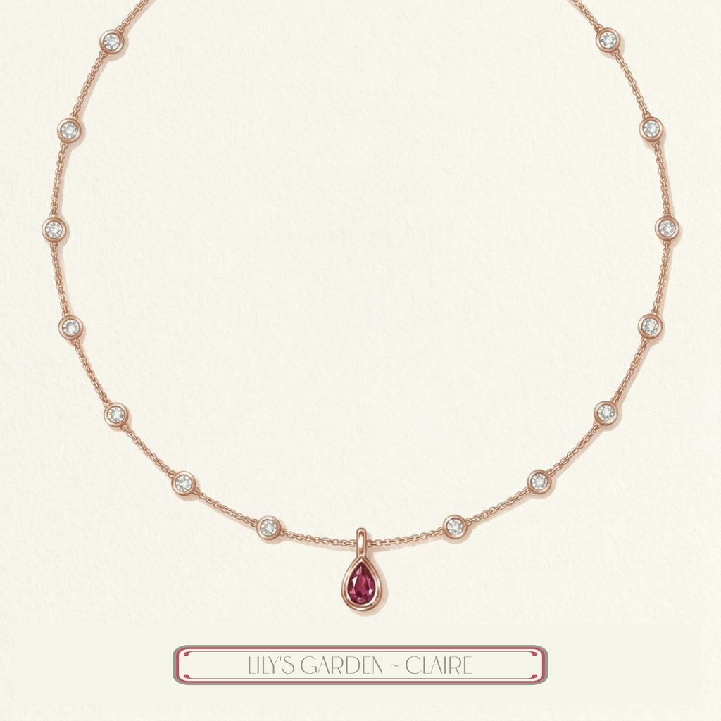'Claire' 4 TCW Fancy Vivid Pink & White Lab Diamond, Detachable Pendant Necklace