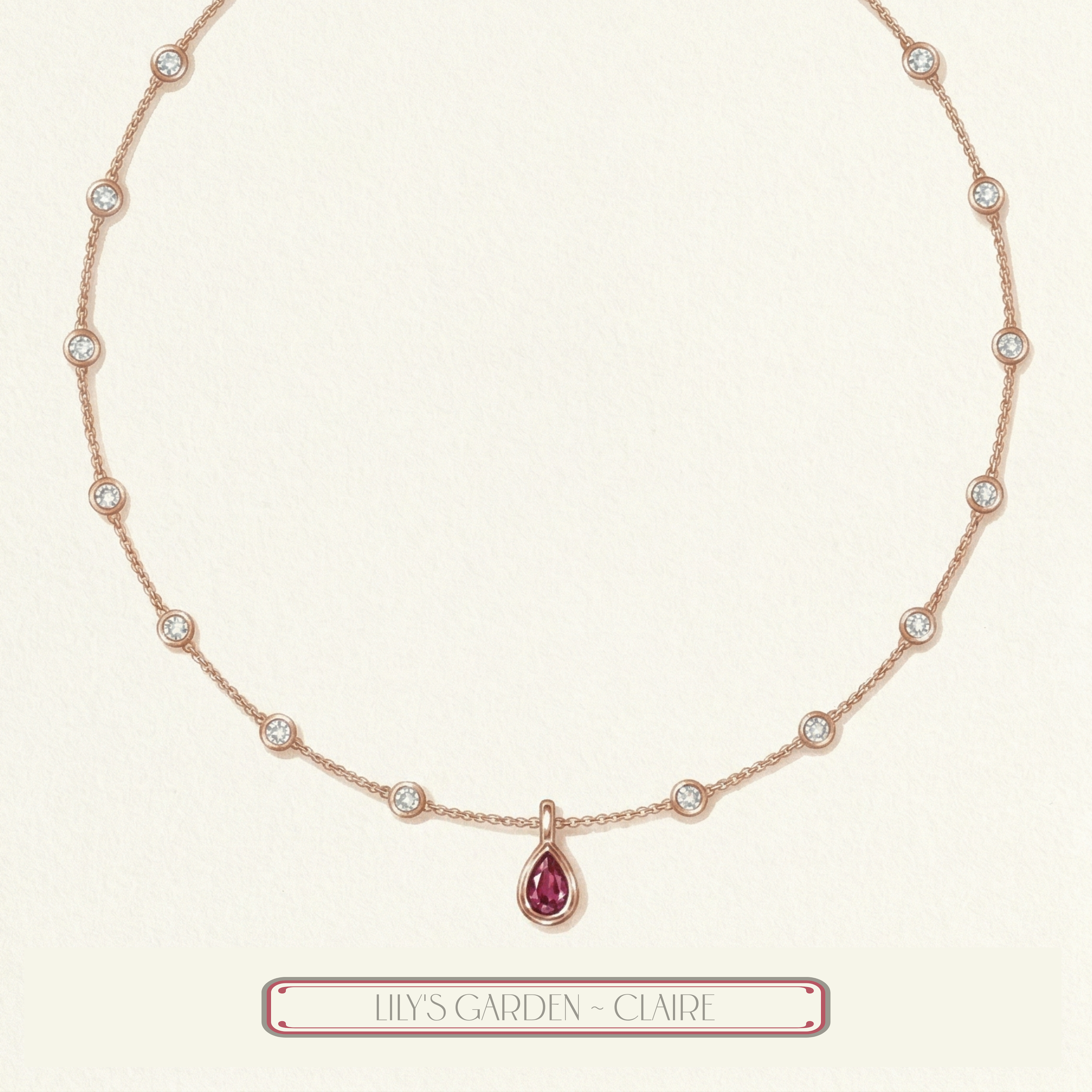 'Claire' 4 TCW Fancy Vivid Pink & White Lab Diamond, Detachable Pendant Necklace