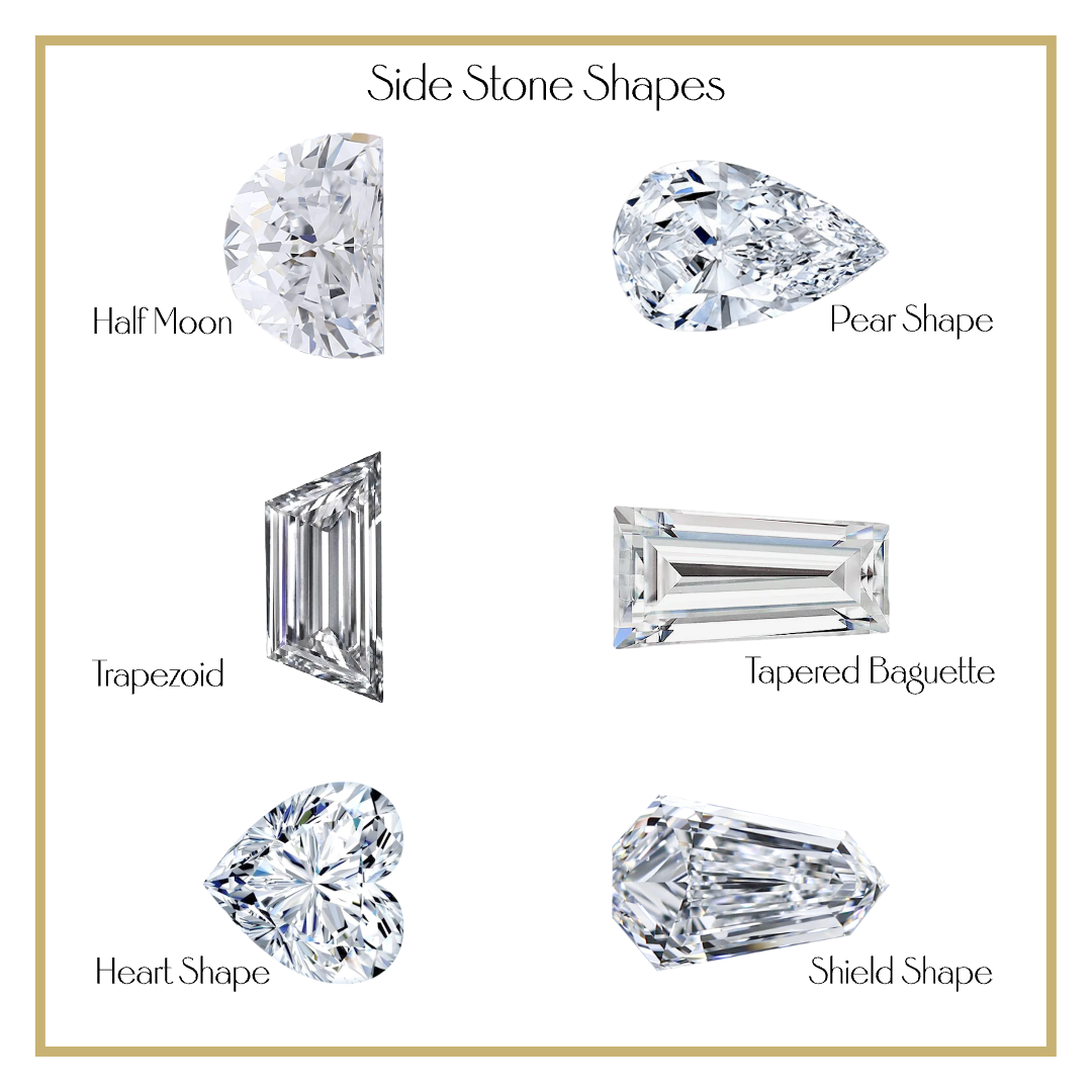 'Luna' Three-Rows Pavé Three Stone Lab Diamond Engagement Ring